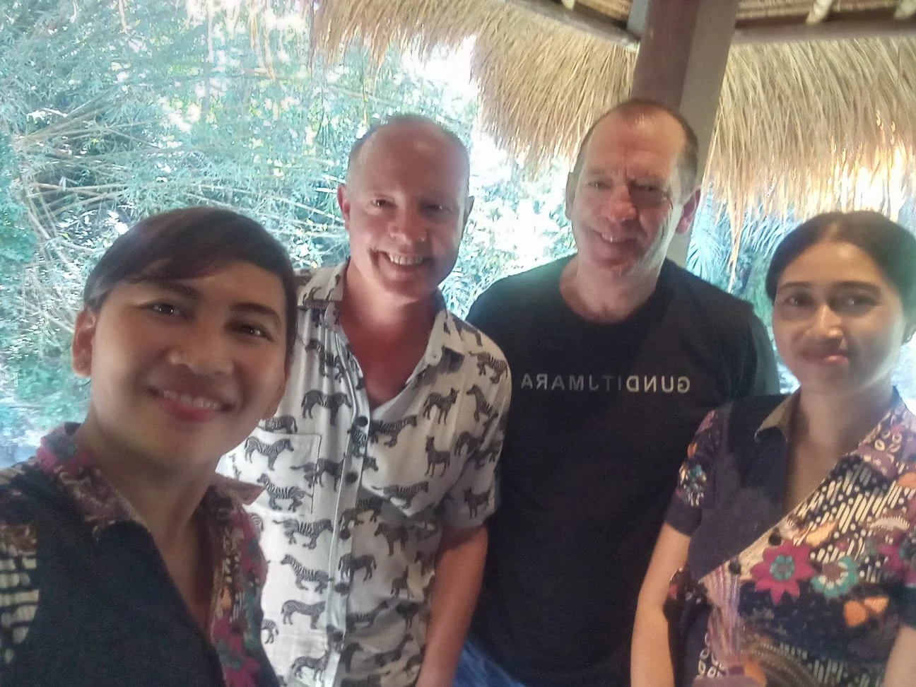 Ananda Spa therapists with guests from the original photo album